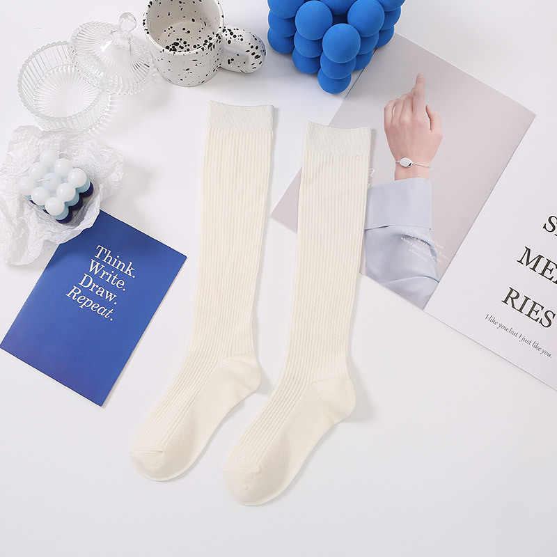 Calcetines de becerro de las mujeres ins medias de rayas de dos barras de moda primavera y otoño estilo universitario japonés JK calcetines altos de rodilla