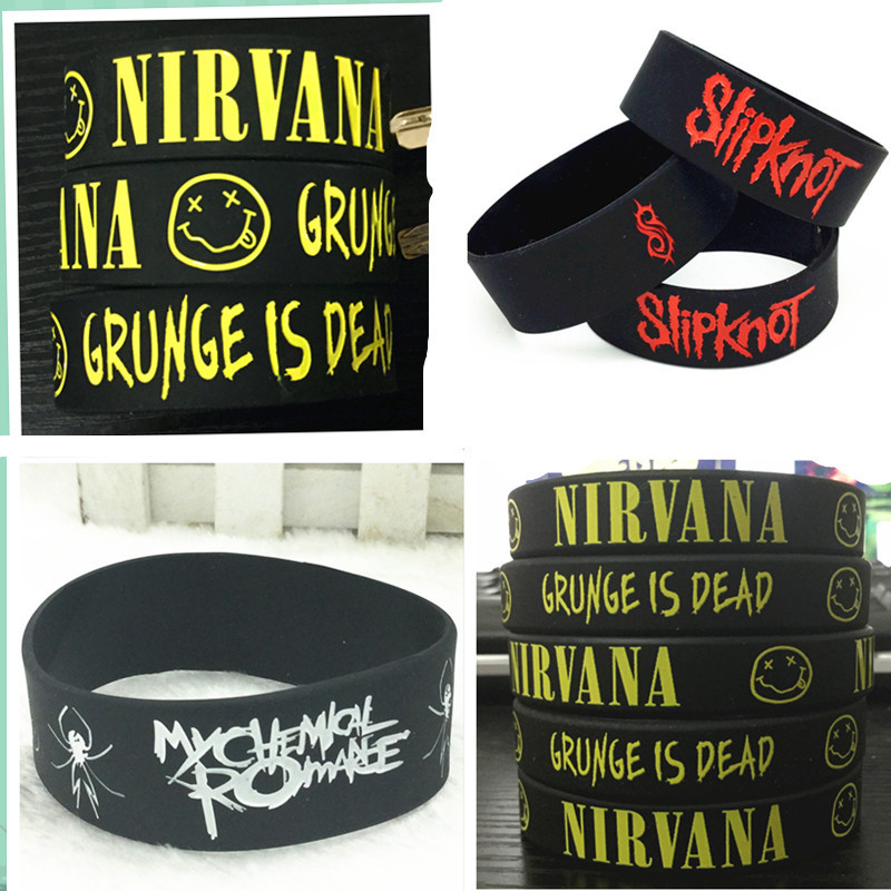 涅槃乐队  GRUNGE IS DEAD Slipknot 硅胶手环手腕带手圈