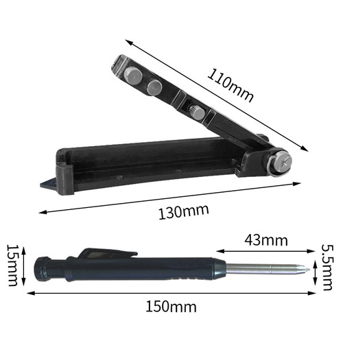 Multifunctional pencil woodworking graffiti tool with deep hole, marking measurement contour gauge profiling gauge shape taker DIY