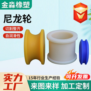 Custom Pa6 Abrasion Resistant Nylon Pulley Mechanical Equipment Nylon Roller Heavy Machinery Nylon Bearing Wheel