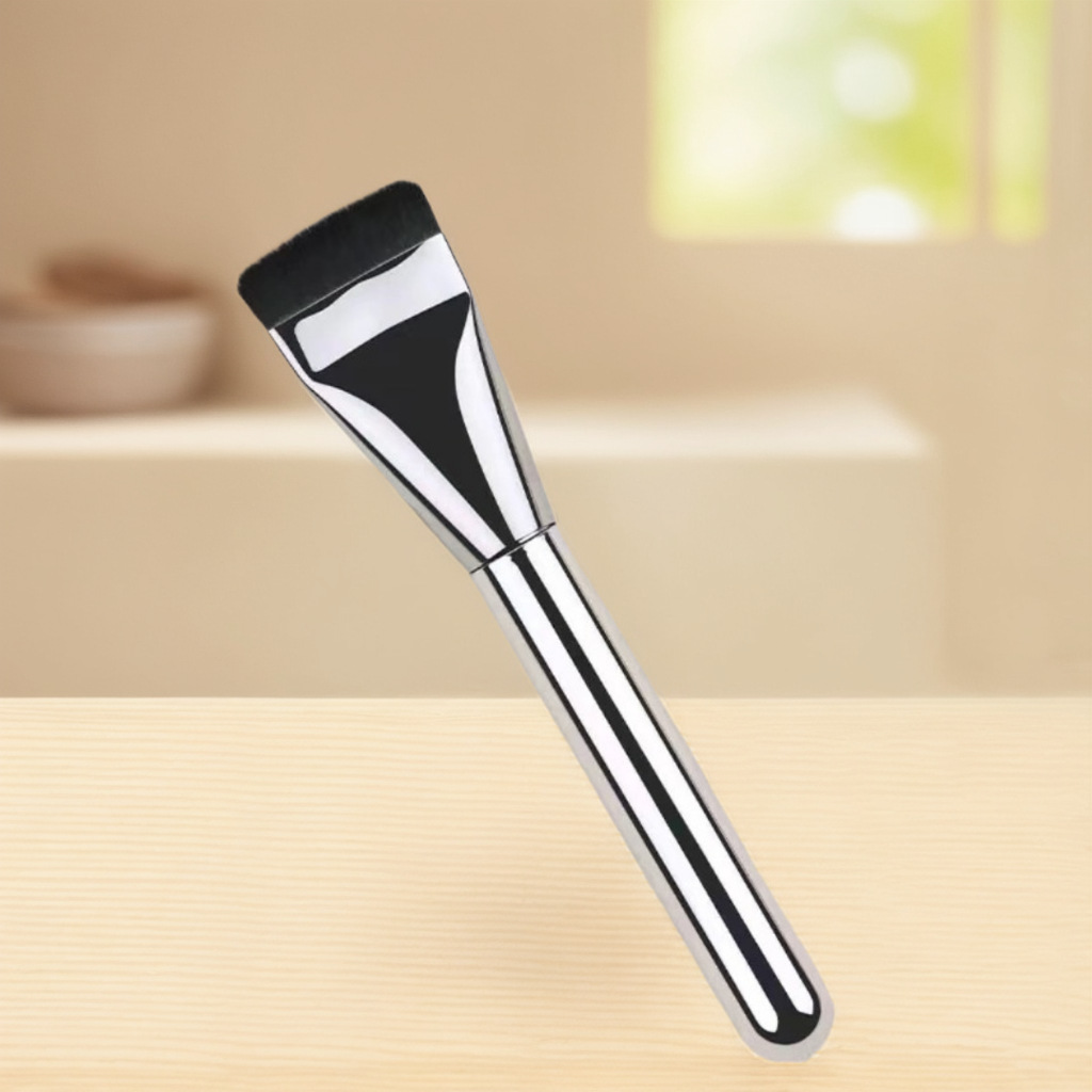 Brocha plana mejorada para base, ultrafina, no absorbente, brocha plana para contornear, brocha fina para delineador de ojos y sombra de ojos.