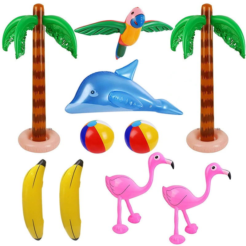 Набор игрушек для пляжа: inflatable Coconut Tree, PVC 95 см пальма с фламинго, дельфин, банан и мячи