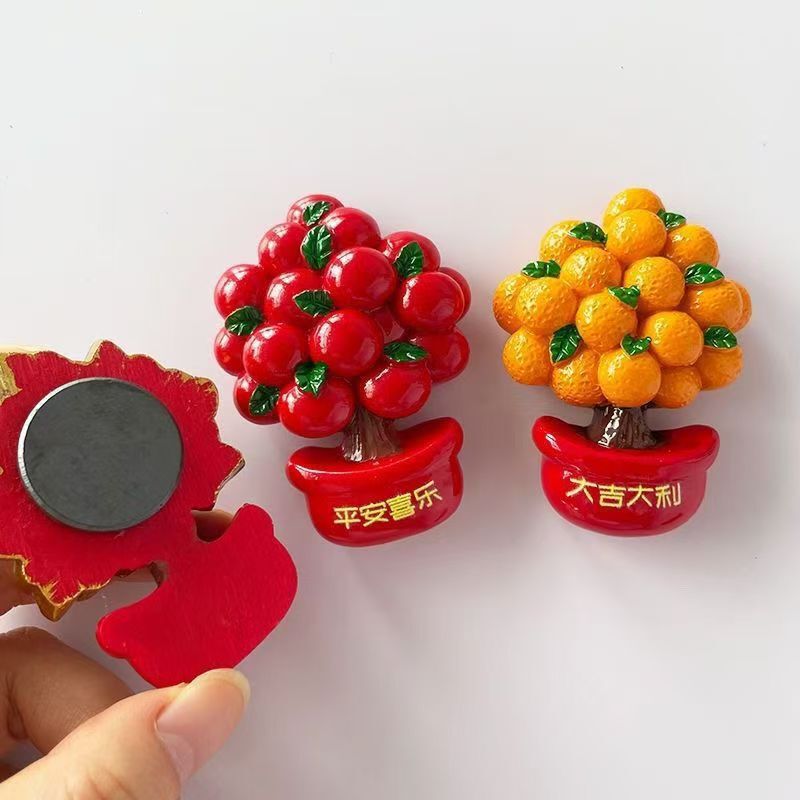 創造的な3D立体金のなる木冷蔵庫マグネット、平安と喜びの冷蔵庫装飾磁気ステッカー、家庭用富を呼び込む磁石|undefined