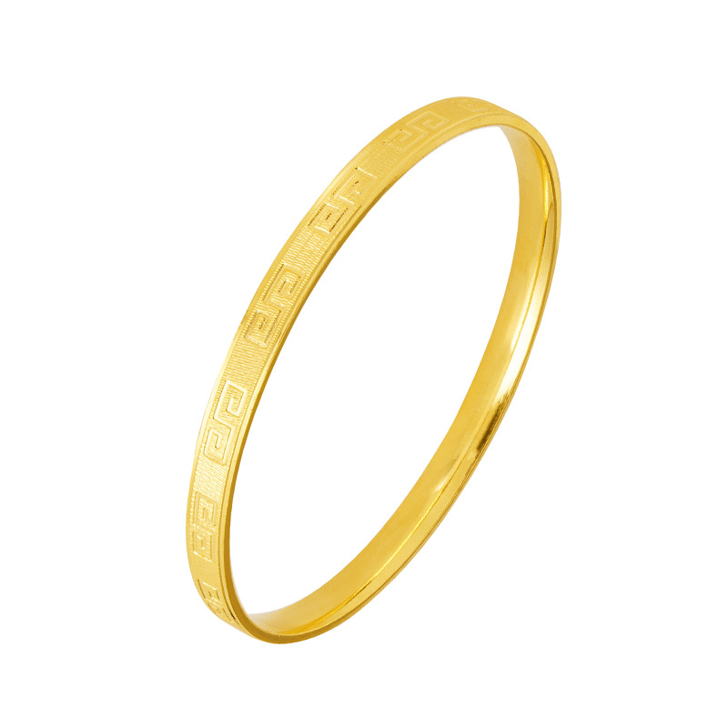 Sand oro patrón pulsera de las mujeres de alto grado nicho arco interior imitación oro pulsera gran pared patrón pulsera cobre accesorios nuevo producto