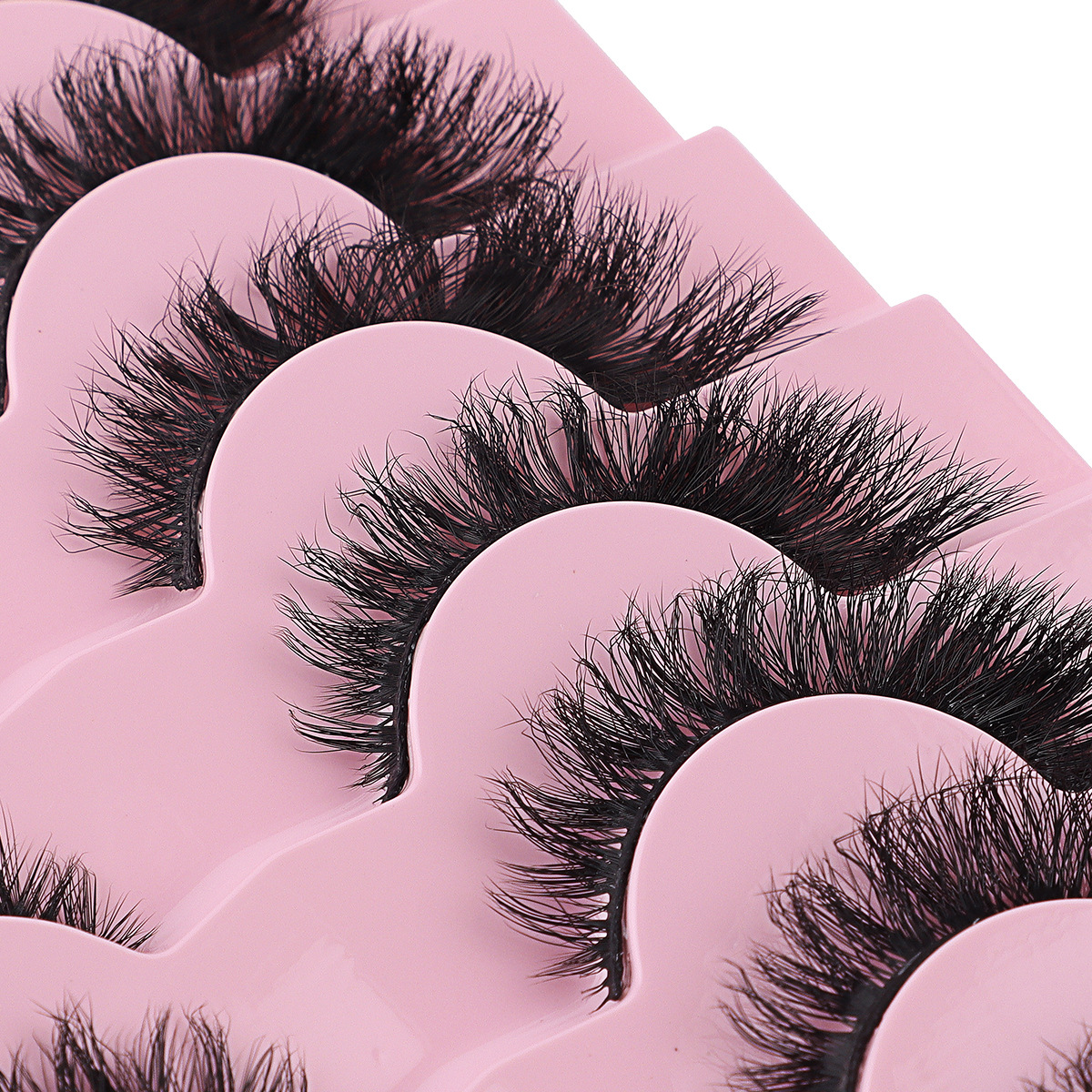 New 7 pairs of fitted eye tail plus long false eyelashes Thick fox eye cat eye eyelashes_voghion.com