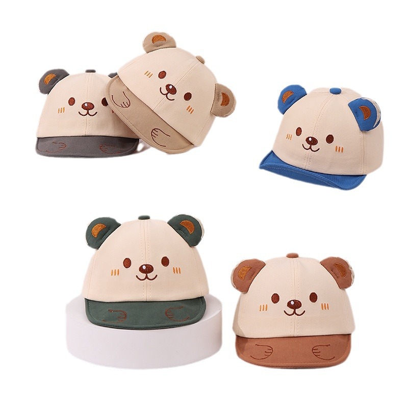 Sombrero de bebé primavera y otoño delgado para niños y niñas algodón gorra de boca de pato para niños pequeños gorra de borde suave respirada