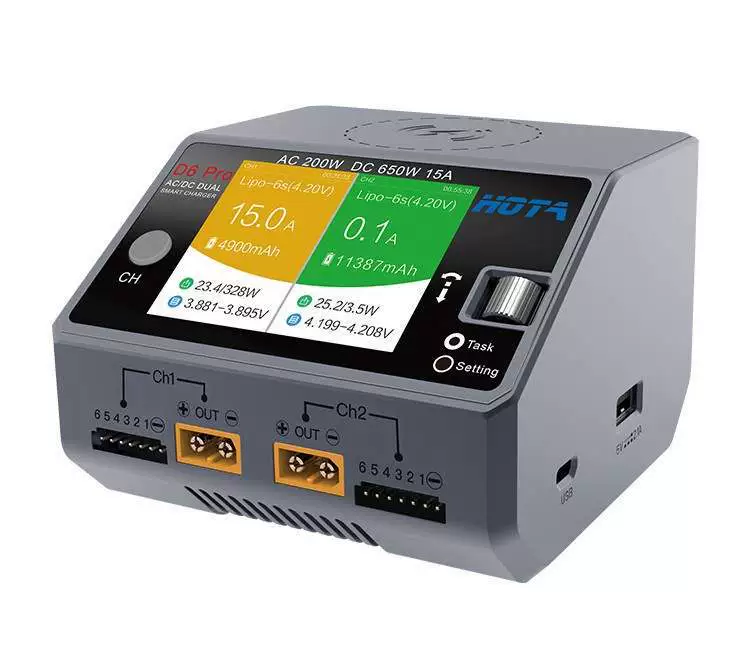 Подходит для D6 Pro AC/DC AC 200 Вт DC 650 Вт 1 двухканальное балансное зарядное устройство