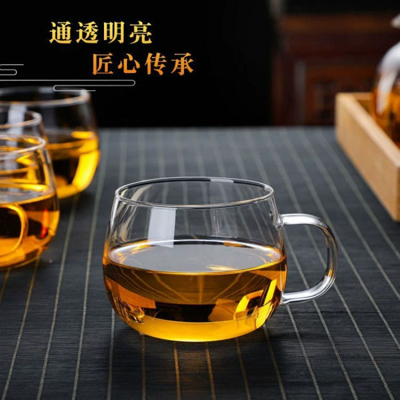 Glass teapot, explosion-proof capacious transparent set, increased thickness