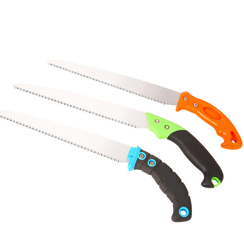 Plastic handle straight saw, manual woodworking saw, fast saw, outdoor fruit tree saw, woodworking hand saw, pruning saw, garden high-altitude saw