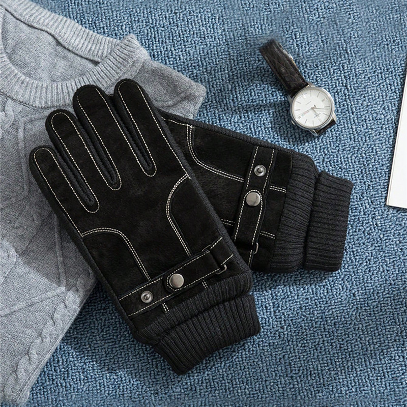 1 unidades de los hombres y las mujeres mismo cinturón hebilla Cachemira y2g viento guantes adecuados para el otoño invierno al aire libre diario desgaste caliente