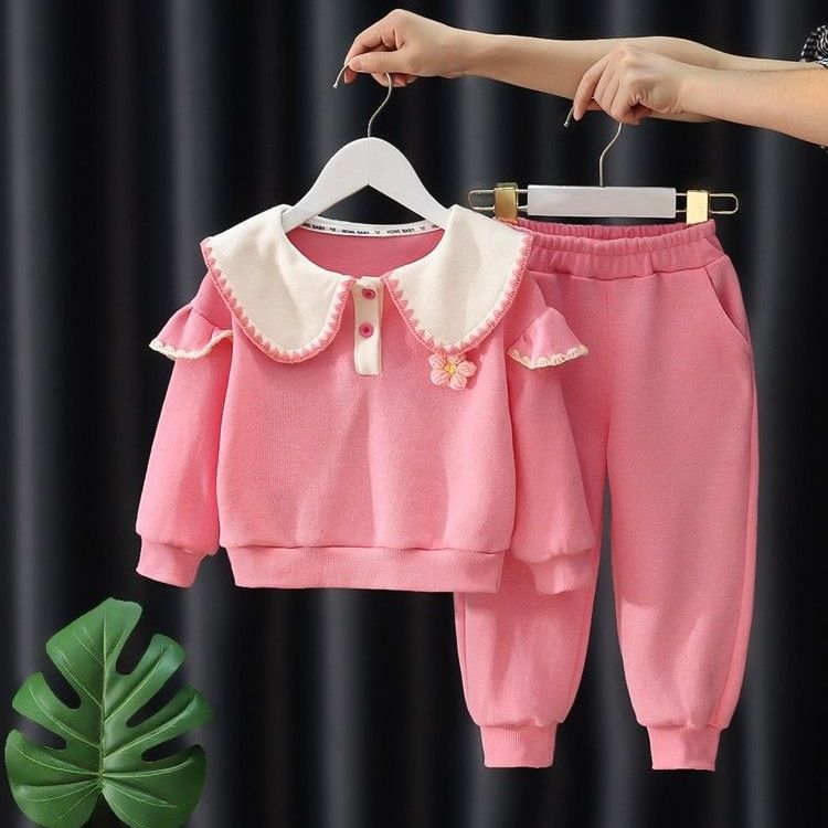 女童秋装卫衣套装2025新款儿童韩版运动两件套洋气女宝宝秋季衣服