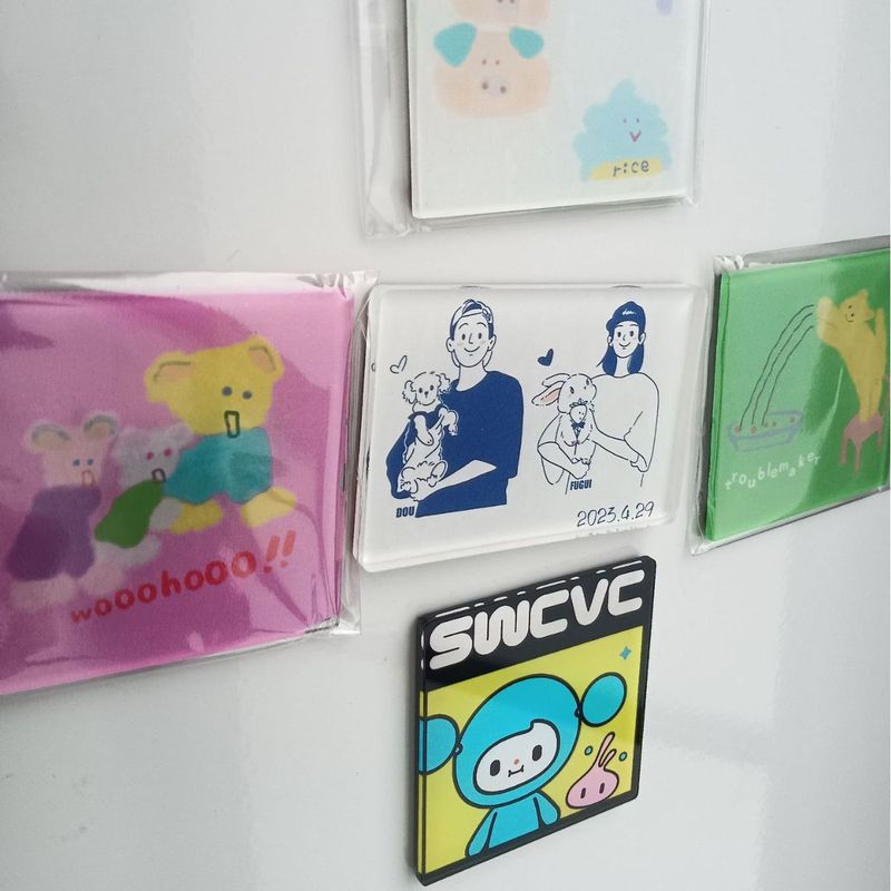 メーカーカスタマイズアクリル冷蔵庫貼りゴム樹脂軟磁性現代個性文字磁力貼りメッセージ注文|undefined