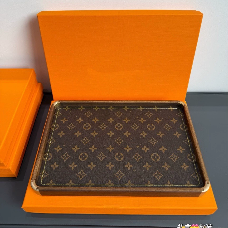 轻奢复古胡桃木托盘茶几客厅家居装饰带手柄收纳文玩木质茶托盘