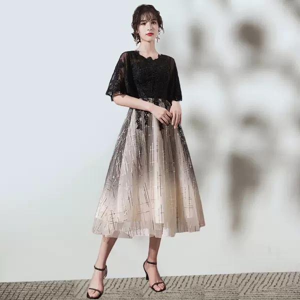 Black A style mid-length