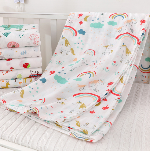 W1Tr Summer Pure Cotton Gauze Towel Quilt Two-Layer Lightweight Adult Blanket Kidsren Baby Summer
