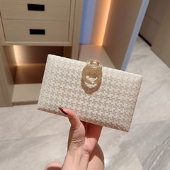 欧美奢华小香风晚宴包轻奢镶钻手包时尚气质简约手拿包链条斜挎包