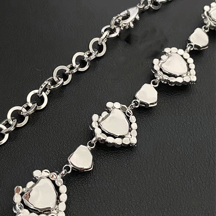 Fashion Heart Shape Alloy Plating Rhinestones Womenu0027S Necklace 1 Piece