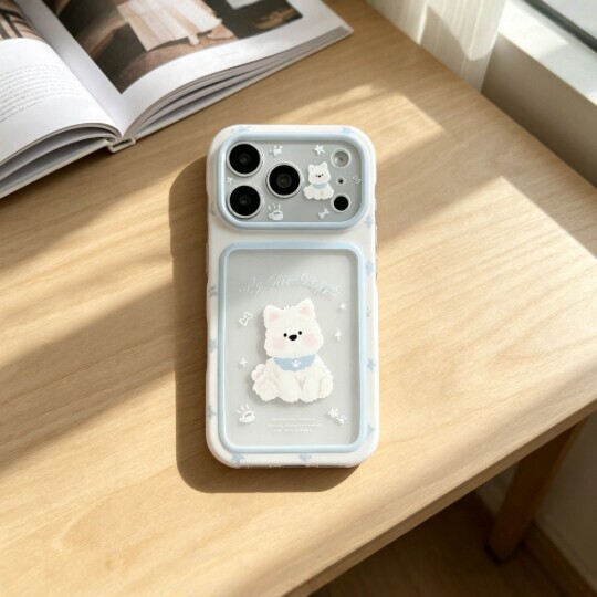 Cartoon spotted dog and bear design, suitable for iPhone 181716/15/14 Pro, and iPhone 13/12/11 Pro Max, transparent case Cartoon spotted dog and bear design, suitable for iPhone 181716/15/14 Pro, and iPhone 13/12/11 Pro Max, transparent case