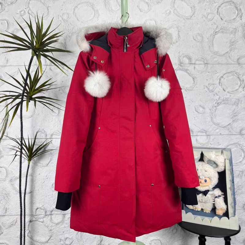 High-Quality Women's Slim-Fit down Jacket, Mid-Length Parka Coat with Hood and Large Fur Collar, Factory Direct Sales Wholesale