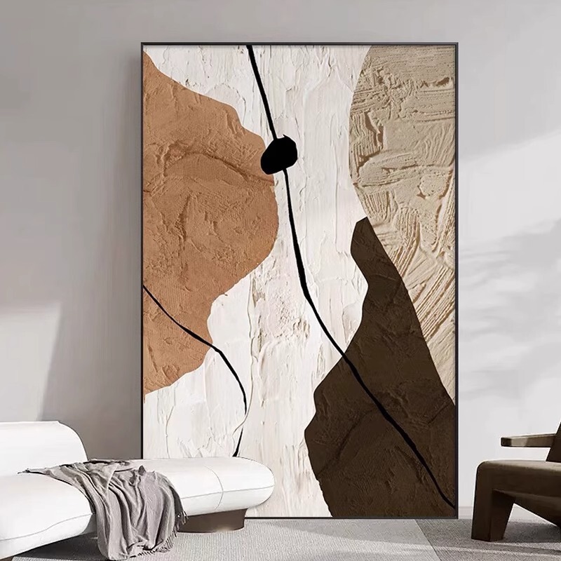 わびさびスタイルのリビングルーム装飾絵画ミニマリストテクスチャ床絵画モダンな抽象ソファ背景壁掛け絵画玄関壁画|undefined