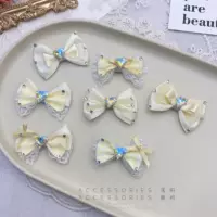 Ручная работа diy молочно-желтый лук, полуфабрикаты для домашних животных, заколки для волос, куклы, одежда, аксессуары для мобильного телефона