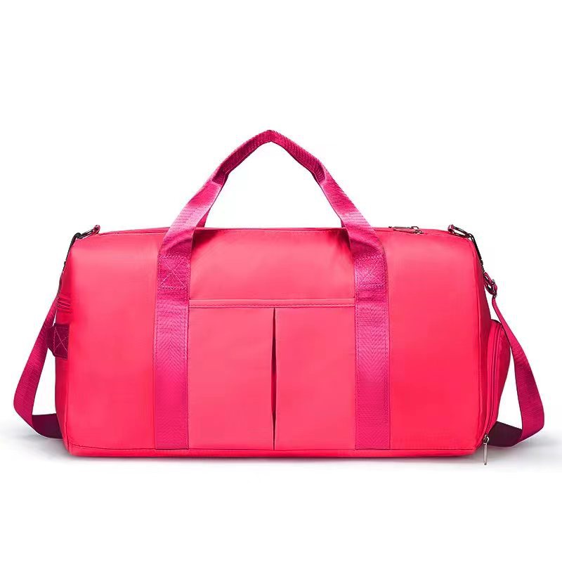 Bolsa deportiva para fitness masculino de gran capacidad con logotipo impreso para mujer, almacén de zapatos ligero independiente, bolsa de fitness separada en seco y húmedo