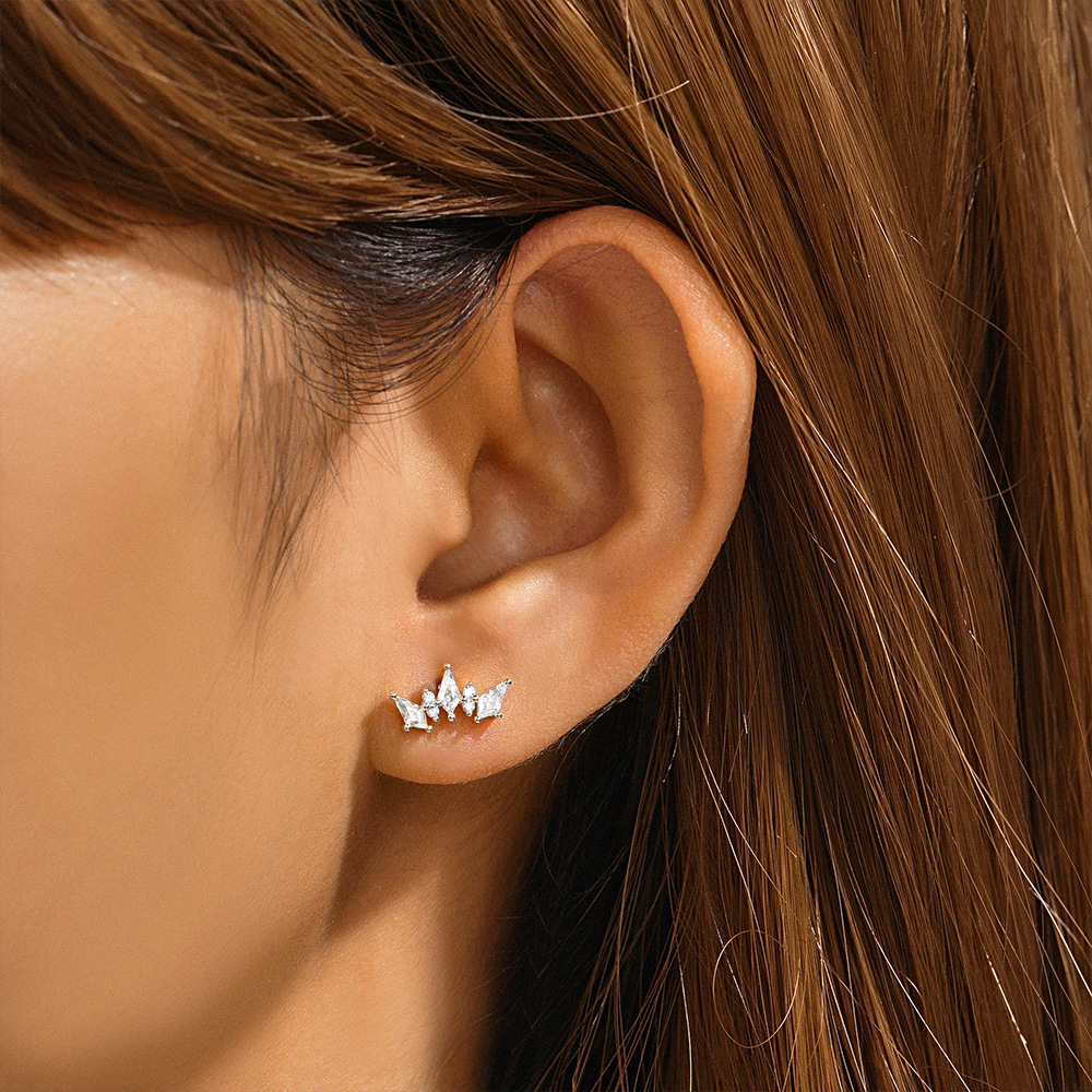 1 Piece Simple Style Flower Plating Sterling Silver Zircon Ear Studs display picture 66