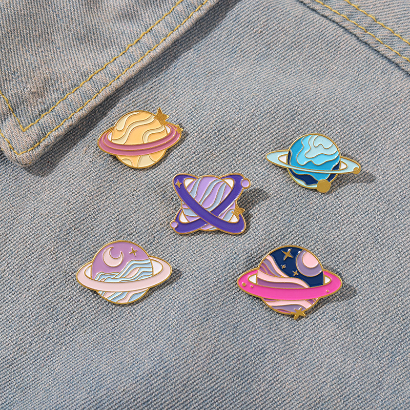 Daily, Street Occasion Casual Pin Planet Alloy Plating Unisex Brooches