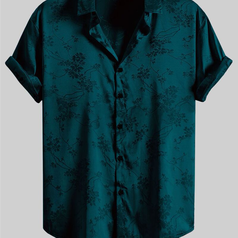 2025 Summer Amazon Men's Embroidered Short Sleeve Shirt