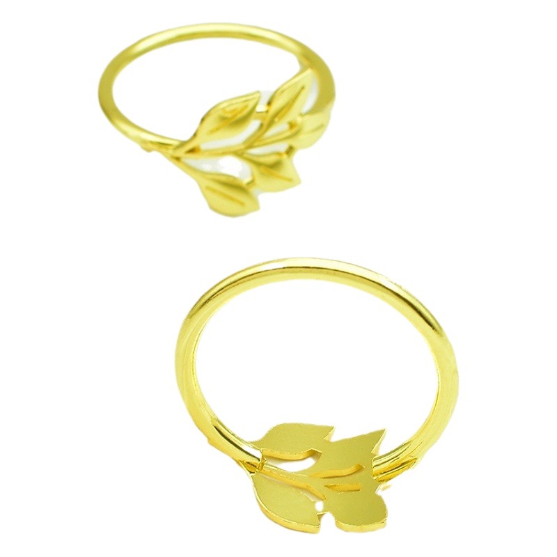 Venta directa de alta gama occidental restaurante Hotel servilleta anillo aleación hoja de arce hoja de oro plata servilleta hebilla servilleta anillo