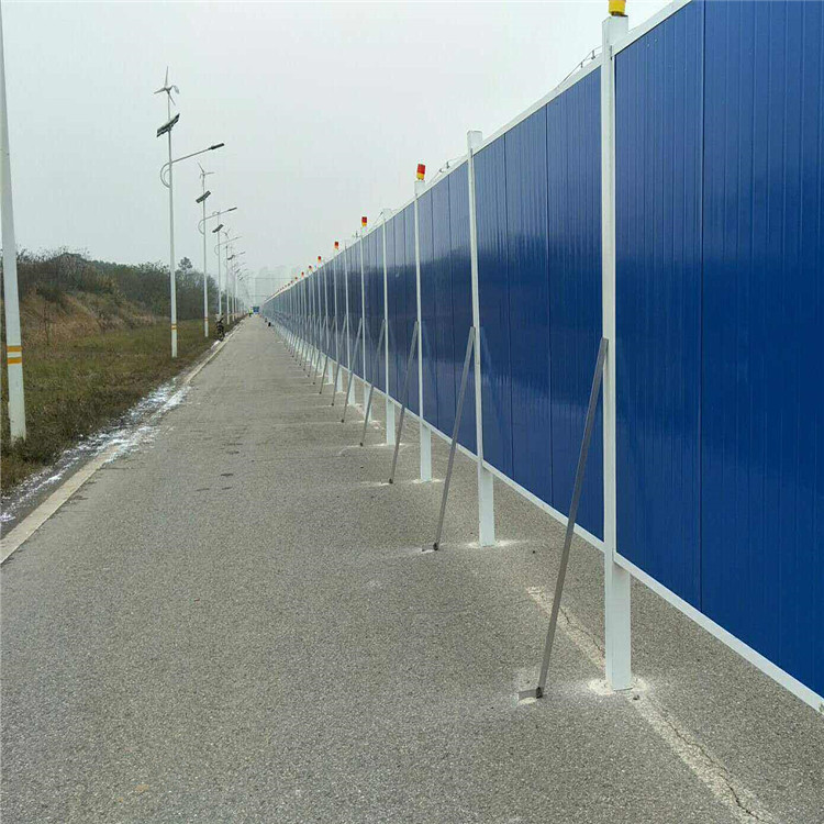 工地道路pvc围挡彩钢夹芯围挡塑料护栏板围挡临时围挡施工隔离板