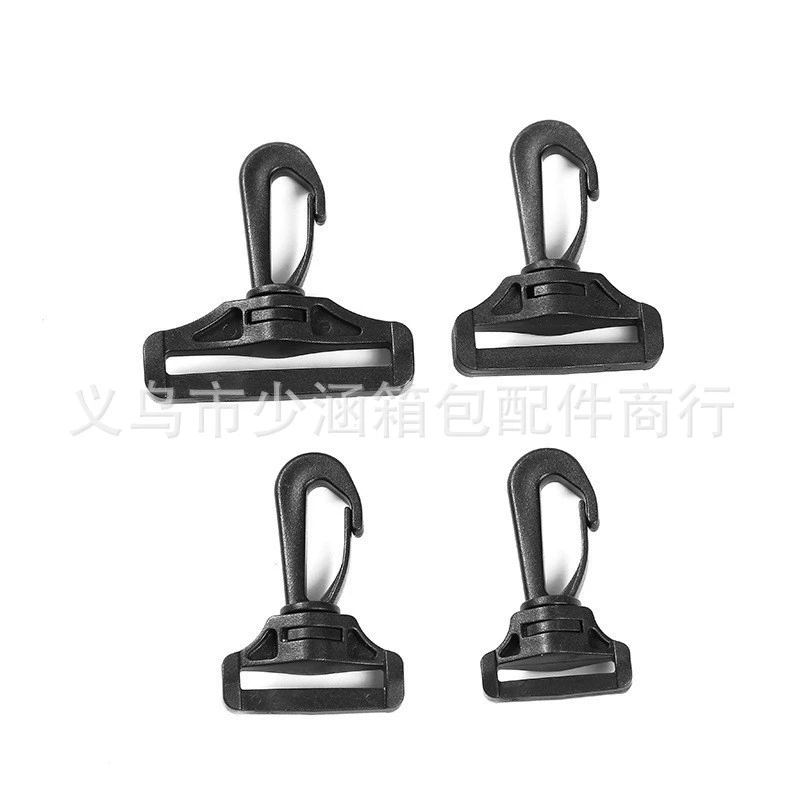 Фабрика 25 ~ 51 мм черный пластиковый вращающийся крючок Пряжка Открытый рюкзак утолщенный крючок багажное соединение Поставка крючка