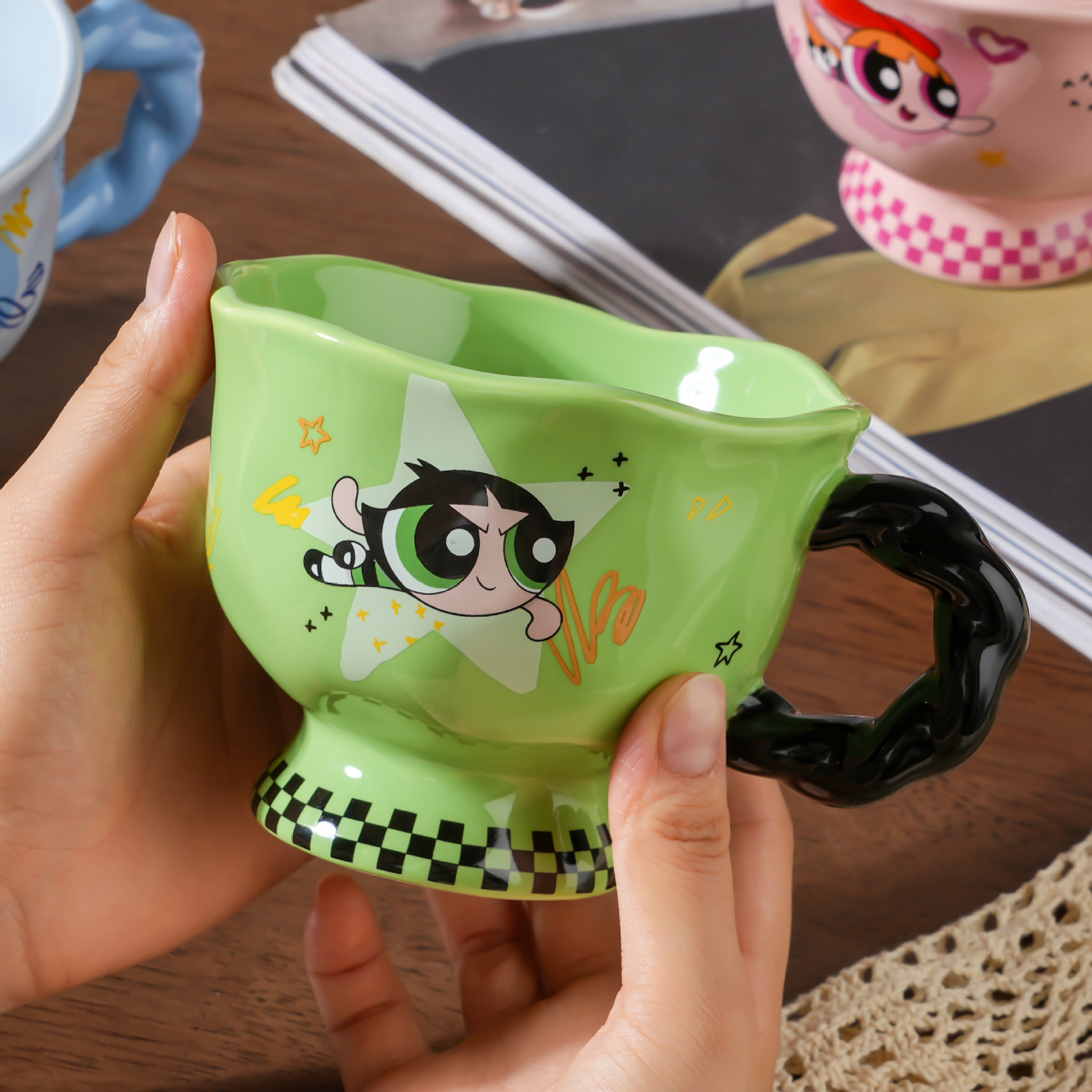 Taza de cerámica de nueva chica, taza de desayuno de leche de alto valor, regalo de cumpleaños.