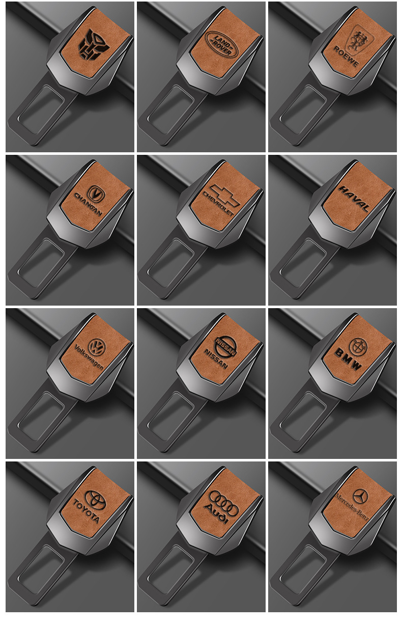Car Seat Belt Buckle Extender Clip, Interior Car Decoration Accessory, Leather Buckle Insert