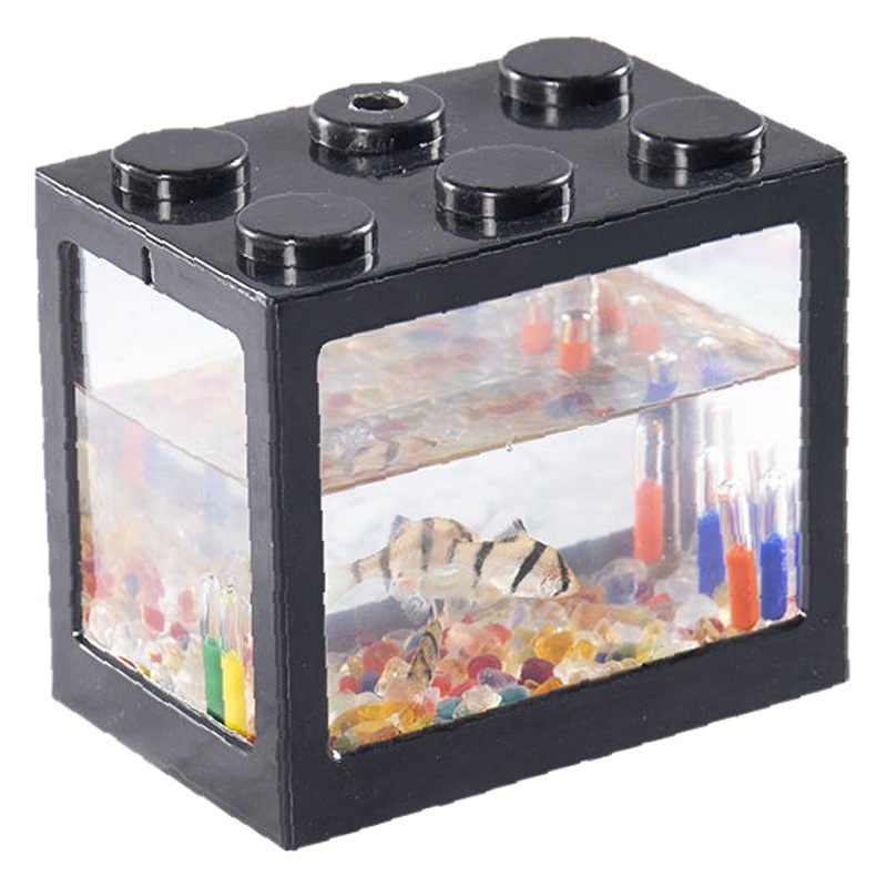 Bloques de construcción Tailandia Douyu tanque de peces pequeños tanque de peces ornamentales en miniatura pequeño escritorio de oficina creativo tanque de peces pequeños tanque de peces de plástico