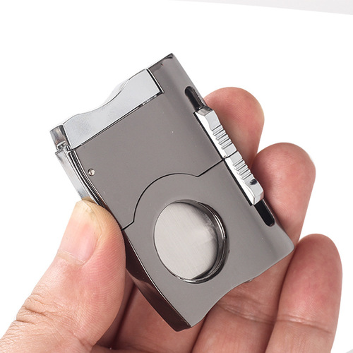 Stainless steel cigar cutter multifunctional portable cigar accessories cigar cutter with double cigar drill hole opener