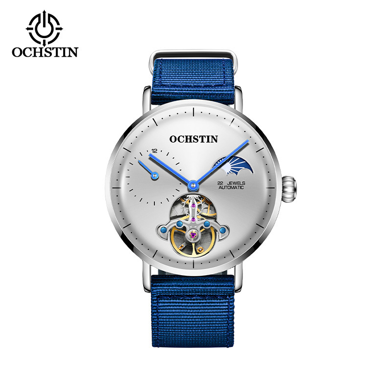 Ochstin月像透かし彫り飛輪機械時計男性時計全自動生放送クロスボーダービジネスベルト機械腕時計|undefined