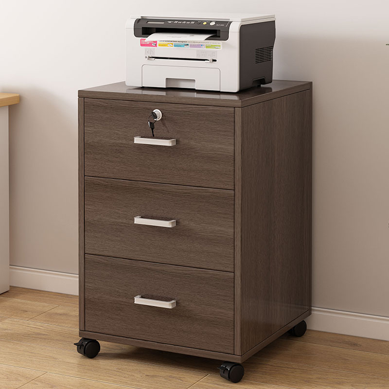 办公室文件柜木质带锁抽屉收纳柜小柜子桌下矮柜储物柜资料档案柜