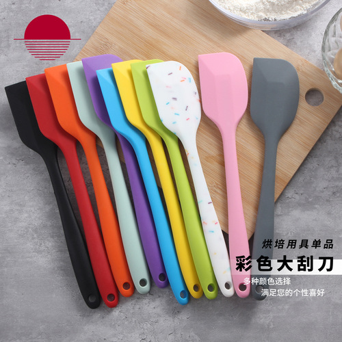 Cross-border silicone integrated large spatula butter scraper chocolate cream mixing knife cake spatula baking oil brush