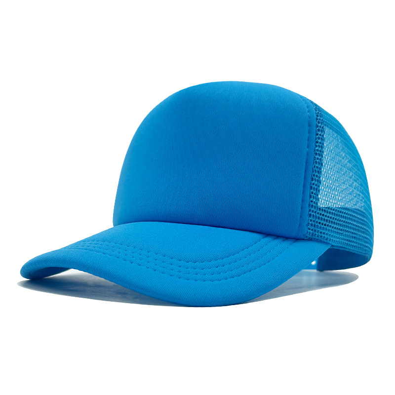 Gorra de malla de color sólido para exteriores transfronteriza, gorra con visera de protección solar, logo bordado, placa ligera transpirable, gorra de béisbol de malla al por mayor