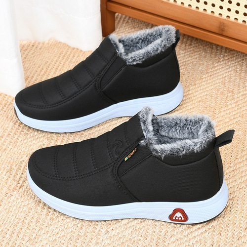Winter Old Beijing Cloth Shoes Women's Cotton Shoes Mother Shoes Soft Sole Anti-Slip Elderly Cotton Shoes With Fleece Thick Warm Anti-Slip