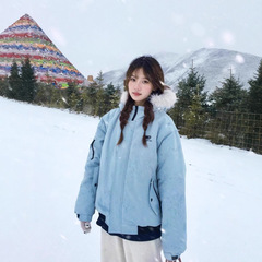 工装派克服羽绒棉服女2025冬季新款韩版宽松学生加厚保暖棉衣外套