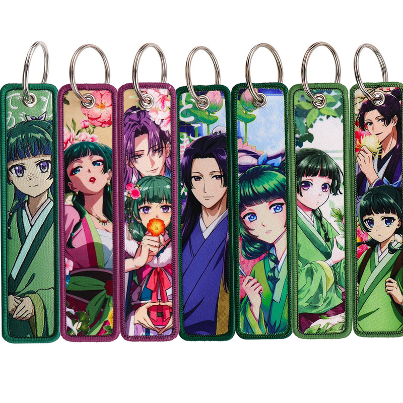 Cartoon Anime Medicine House Girl's Whisper Keychain Double-Sided Digital Keychain Embroidered Edge Woven Label Pendant