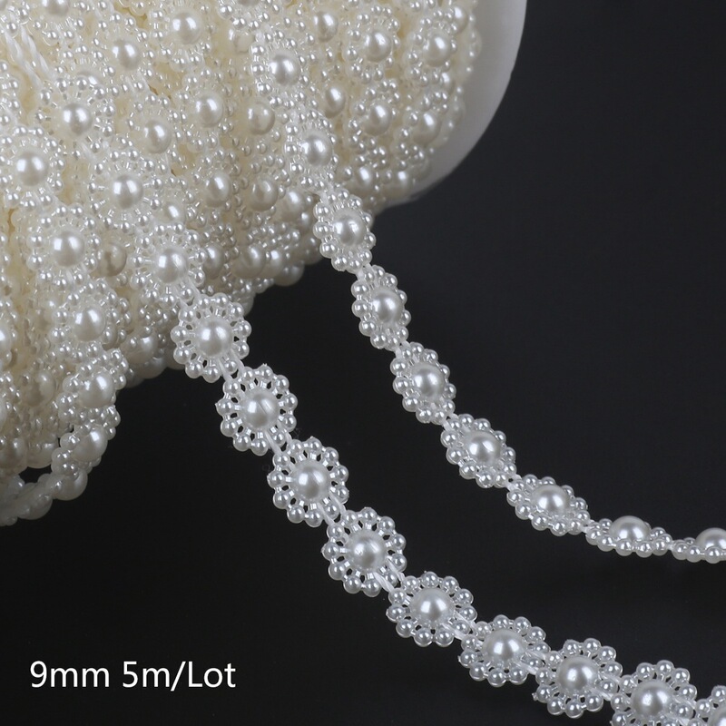 丸い太陽のバラの花の二列の真珠のチェーンの連線の玉のウェディングドレスのチェーンdiyの手作りの部品の髪飾りの材料|undefined