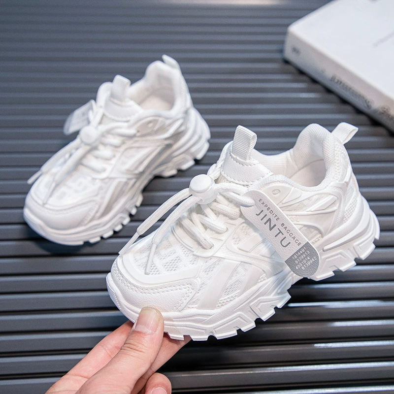 Спортивная обувь для девочек 2024 весна лето новая удобная дышащая беговая обувь маленькая белая обувь студенческая обувь для мальчиков