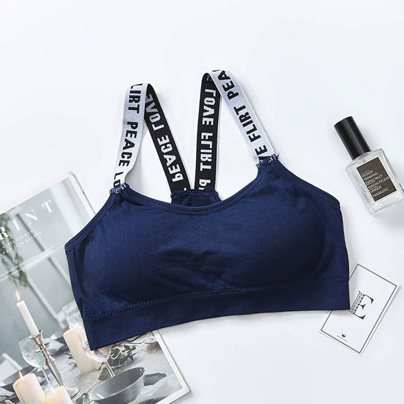 (Cross-border trading), underwear, sports tube top, bra, T-shirt, English letters, lifting effect, for running, beautiful back