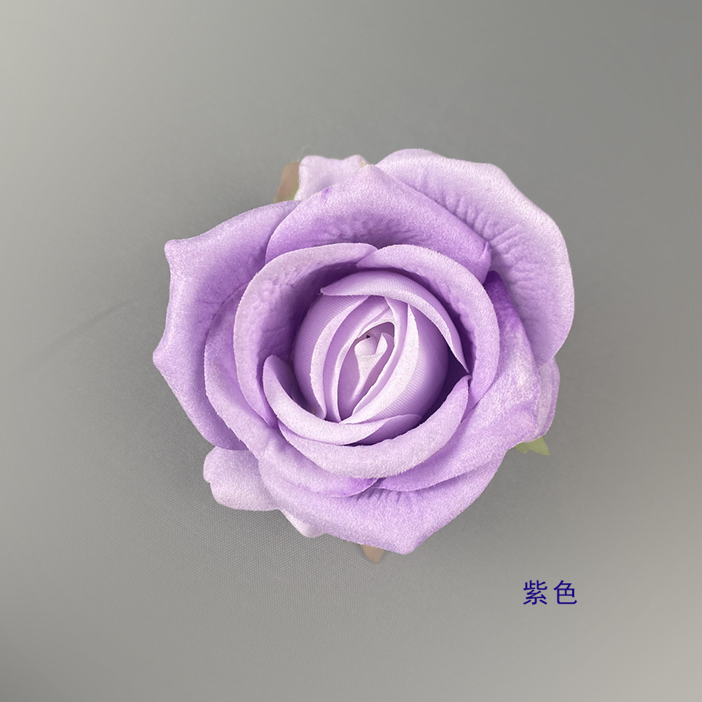 Simulación mini tela de terciopelo de diámetro de 7cm de rosa de alta simulación de cabeza de flor flor flor de pared flor de muñeca flor