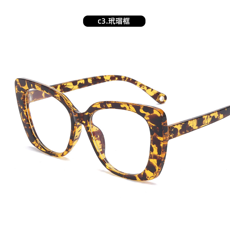 Selección de comercio exterior de moda montura de ojo de gato gafas anti-luz azul montura grande modelo de celebridad de Internet marco de gafas personalizado ventas directas de fábrica