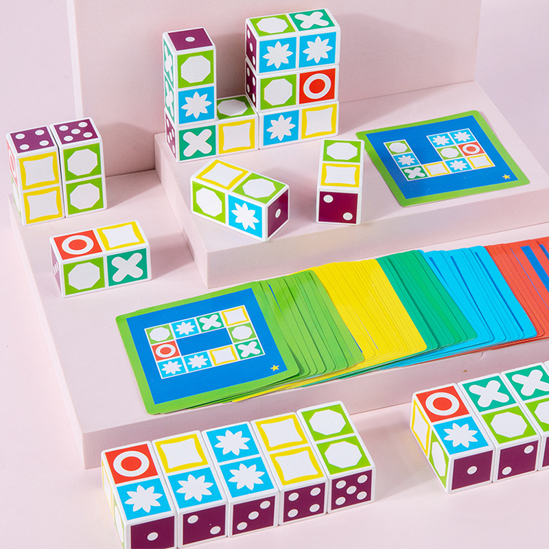 Juegos de pareja de bloques de madera Puzzles infantiles Juguetes de entrenamiento de pensamiento Niñas Niños Interactivo Padres-hijos Juegos de mesa