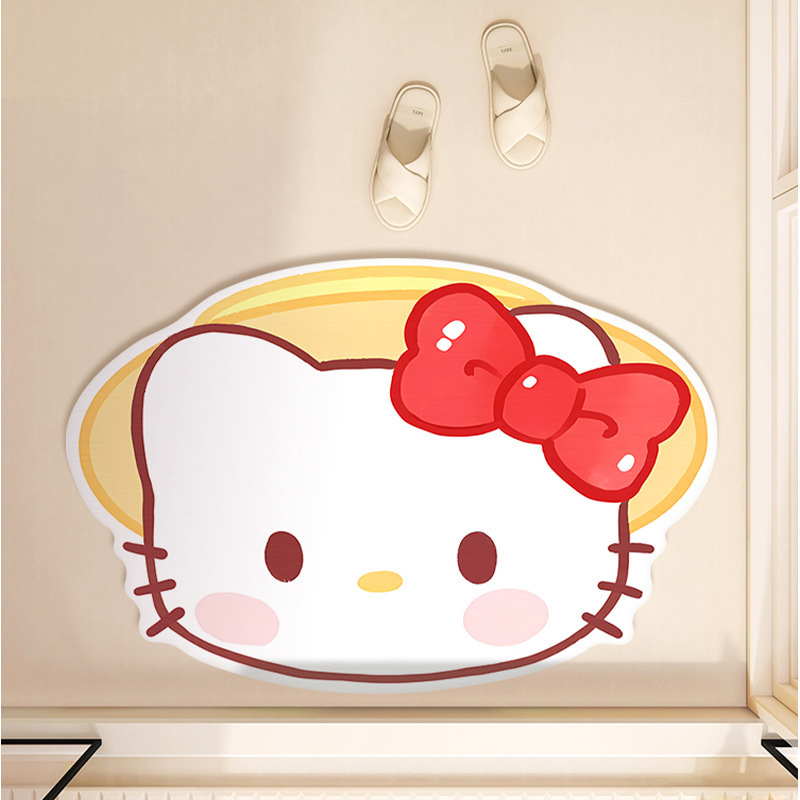 可爱HelloKitty硅藻泥吸水地垫家用卫生间洗漱台防滑易打理门垫|undefined